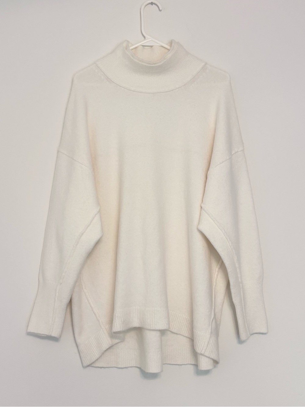 Free People Afterglow Mock Neck Oversized Wool Blend Sweater Quiet Luxury Size M